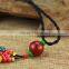 Red bead jewelry Necklace
