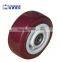 5 inches RED PU Tread plastic Core Wheel, swivel brake industrial caster wheel