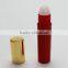 5ml colorful red frosted pp roller ball bottle for perfume latex with silvery transparent glod cap