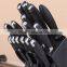 17 pcs soft touch handle kitchen knife set with wooden block
