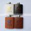 usa travel camo liquor leather wrapped hip flask