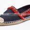 red tassel binding hemp shoe jute sole espadrilles fashion shoe ladies flat loafer shoes 2016, espadrille