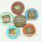 Fancy 2 Holes Square Colorful Red, Blue, Light Blue, Orange Triangle Oil Enameling Coconut Shell Button