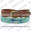 Custom animal leather stamps needlepoint belt with tanned leather hide