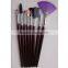 purple 16pcs powder foundation eyeshadow makeup brush set