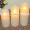 3pcs dripping flameless moving wick real wax pillar led candles with timer remote control led candles