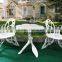 White Aluminum Butterfly Garden Outdoor Furniture Table and Chair Bistro Set