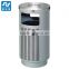 Commercial stainless steel waste bin with ashtray