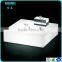 Fashion design elegant counter top white perspex jewelry display stand for necklace acrylic bracelet display cube