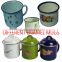 Promotion normal and camping enamelware enamel mug (with lid/with hollow handle for choice)