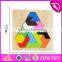 2017 Best design classic brain teaser wooden triangle puzzle for kids education W14A167