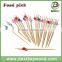 Bamboo decoration picks for food