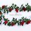 16 flower heads artificial rose flower garland for wedding