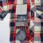 2016 New design boy's shirt /100% cotton paid shirt/denim stitching