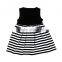 Summer Baby Soft Dress Baby Cotton Frocks Designs Girls Maxi Black Stripe Dress Baby Clothes