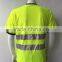 Mens polyester hi vis sew-on reflective tape PVC pocket Europe fluorescent t-shirt