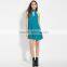Women's summer lace-up back chiffon A-line sleeveless yellow green dress