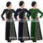 black patched muslim dress/laqg muslim Arabian lace abaya kaftan dress/ islamic muslim women dress