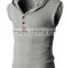 custom new design button mens sleeveless cropped top hoodie without zipper bomber jacket