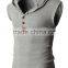 custom new design button mens sleeveless cropped top hoodie without zipper bomber jacket