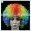 Sports Fan Crazy Party Cheap Rainbow Colors Curly Afro Wigs HPC-0089