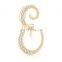 Newest Popular Alphabet Letter Brooches Custom Metal Gold Plated Letter Rhinestone Brooch Pins