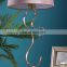 New fancy night stand lamp cheap custom logo gold luxury table lamps with pink lampshade