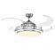 Factory direct living room restaurant bedroom silver LED fan lights modern minimalist chandelier ceiling fan  light