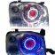 LED headlight assembly angel eye daytime running light car body parts for nissan headlamp with turn signal