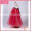 Slim And Graceful rose Red high cotton yarn waist skirts fluffy voile girl's dress children frocks designs