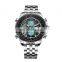 SKMEI AD0993 Full Stainless Steel Quartz+Digital Big Plate Silver Color Complete Calendar Day/Date Auto Date Men Sport Watch