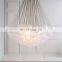 Nordic Modern Dining White Glass Round Ball Pendant Lighting Golden Bedroom LED Chandelier Lamp