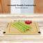 High quality wholesale rectangle shape bamboo cutting board chopping board set with handle