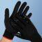 13 gauge red nylon polyester liner coated black wrinkle latex safety construction working hand gloves