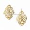 Hollow Out Jewelry Accessory Burnished Gold Plated Geometric Hanging Earrings