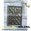 wrought iron leaf stamped design on gate
