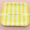 Green Stripe Square Paper Plates Wedding/Christmas Party Tableware