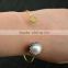 LFD-B0011 ~ 24k Gold Druzy Pearl Pave Rhinestone Crystal Charms Cuff Bangle Jewelry Finding For Women