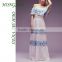 Latest Maxi Dress Designs Pictures Fashion Long Off Shoulder Umbrella Dress with Embroidery HSd7538