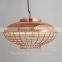 shiny copper hanging lamp with iron line cage china supplier
