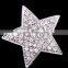 Fashion Crystal Star Brooch Collar clip for Clothes