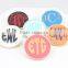 Monogram Enamel Disc Blanks Stud Earrings