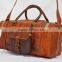 Real Goat Leather Vintage Gym Duffel Bag Handmade Shoulder Bag Luggage Travel Bag