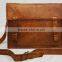 Real Goat Leather Vintage Messenger Shoulder Bag Men Briefcase Laptop satchel Sling Office Bag