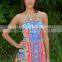 Summer Sexy Women African Off Shoulder Print Mini Party Dress With Vintage Pattern