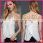 Lace Trim Cami White New Wrap Lace Designer Casual Top Women White Tank Top