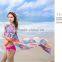 2015 Lastest Design Imitated Silk Large Flower Orange Beach Scarf