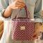 Korea style dots printing 100% cotton cooler lunch bag for food