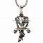 Vintage Style titanium stainless steel skull pendant necklace
