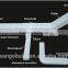 Building materials high quality 5.2 /7 inch plastic PVC rain gutter and downpipe greenhouse